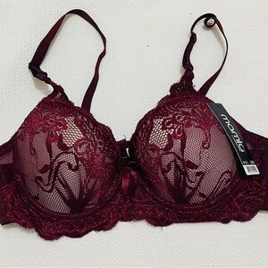 Lot Of 3 Beautiful Mamia Lace Push Up Underwire Bra 32B NWOT
